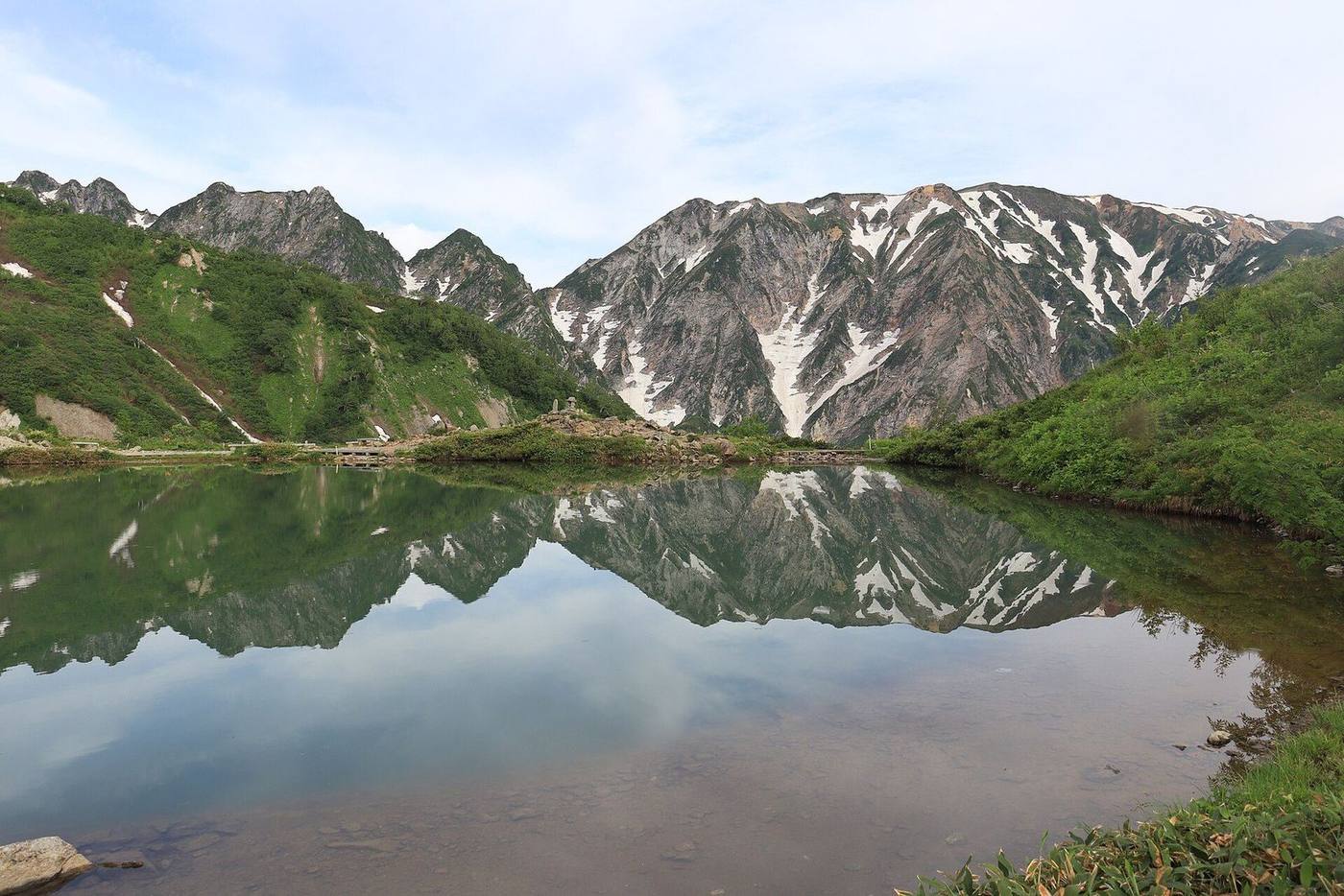 八方池と白馬三山