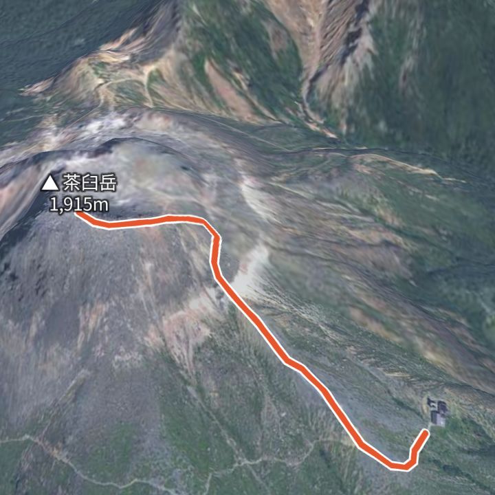 茶臼岳（那須ロープウェイ山頂駅から）の 3D の地図