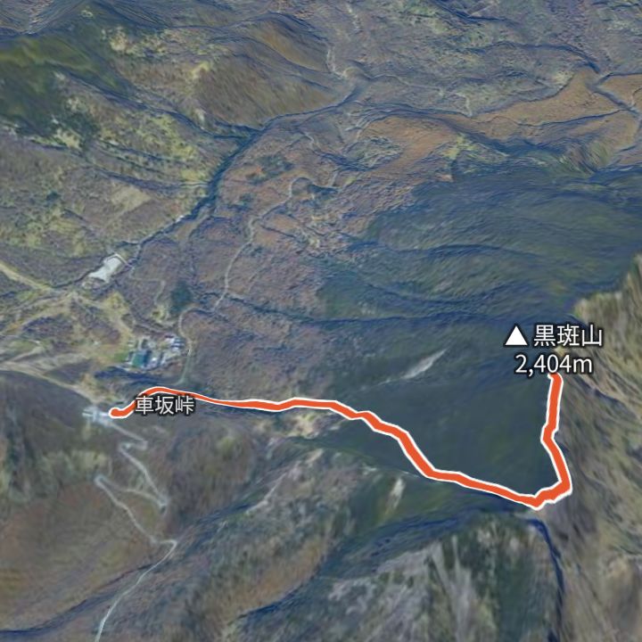 黒斑山（車坂峠から）の 3D の地図