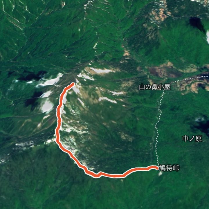 至仏山（鳩待峠から）の 3D の地図
