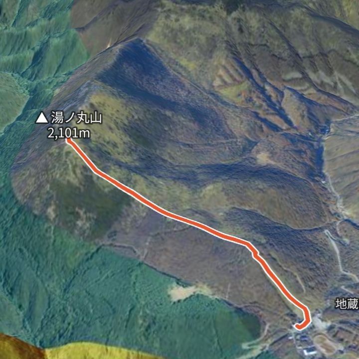 湯ノ丸山（地蔵峠から）の 3D の地図